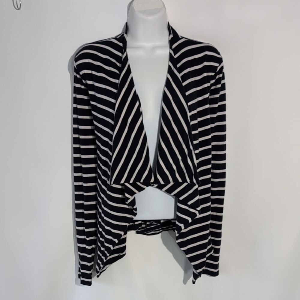 Black and White Striped Cardigan
